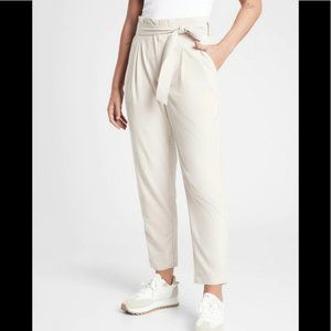 Athleta  Skyline Pant ll  18 plus size  Tan paper bag waist belted rise 13 in.